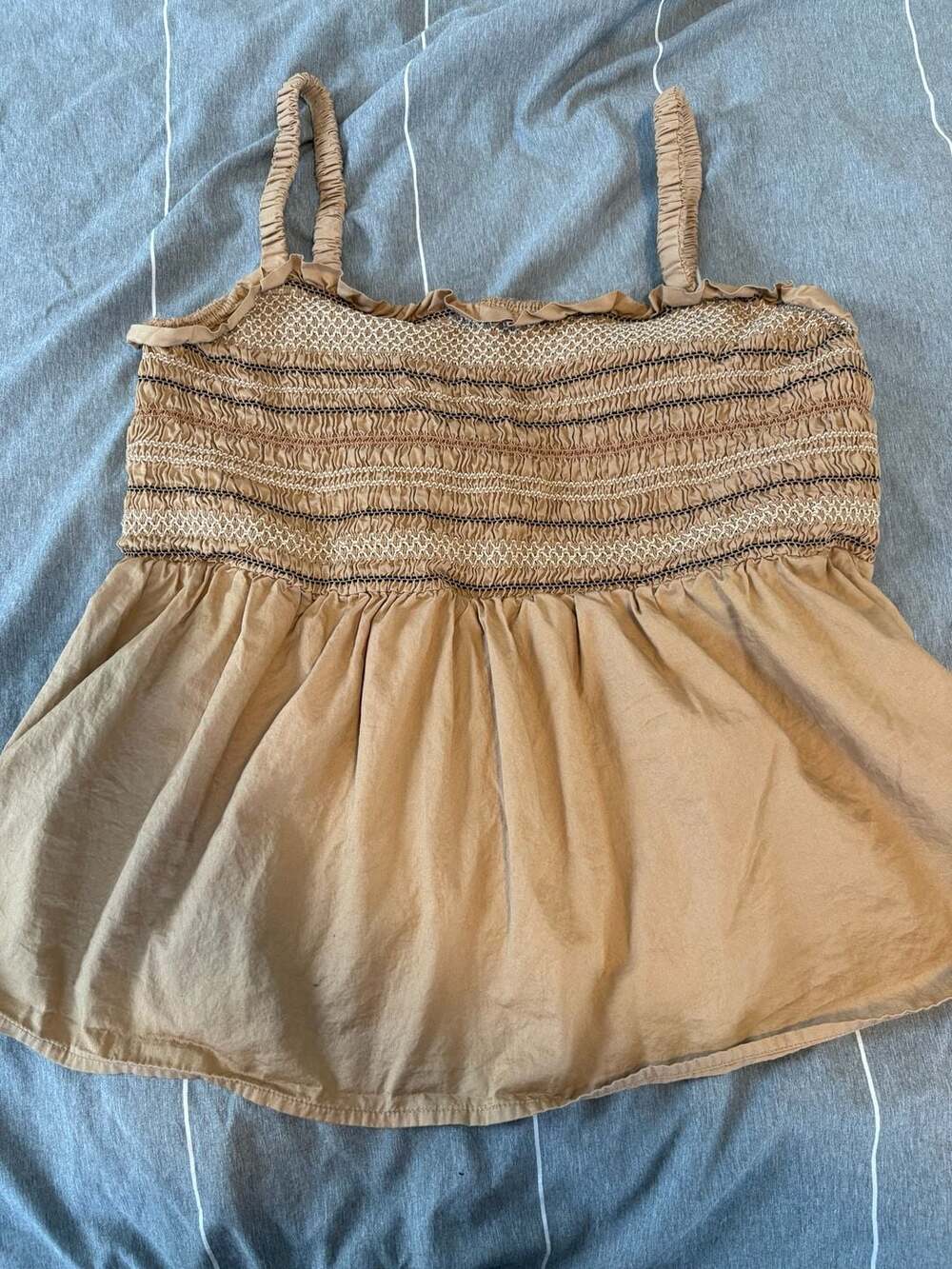 Old Navy Smocked Babydoll Tank Top Size XL Brown